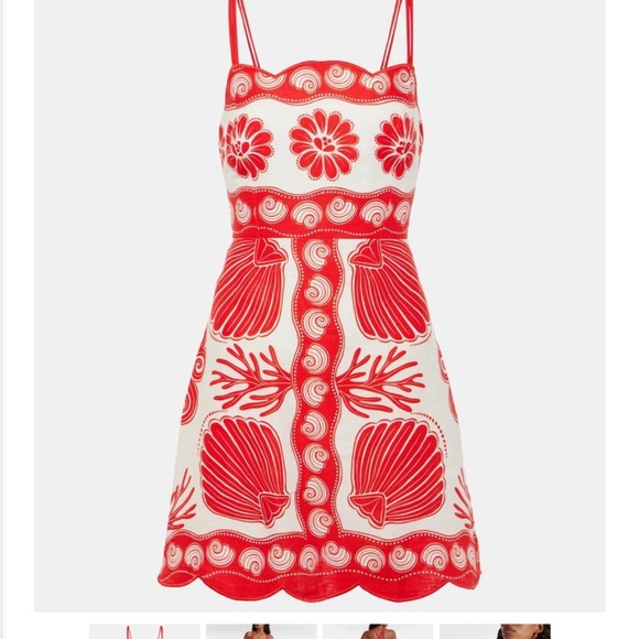 FARM Rio Dresses & Skirts - Red and White Floral Embroidered Dress
